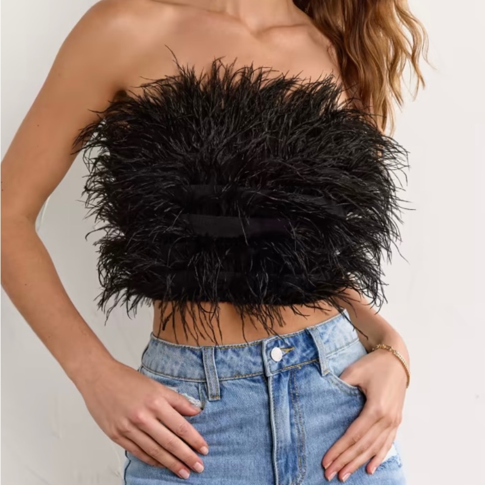 Black Feather Top